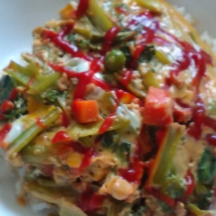 野菜炒めのリメイク丼 レシピ 作り方 By ランタナ62 楽天レシピ 野菜炒めのリメイク丼 レシピ 作り方 By ランタナ62 楽天レシピ